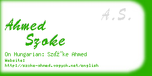 ahmed szoke business card